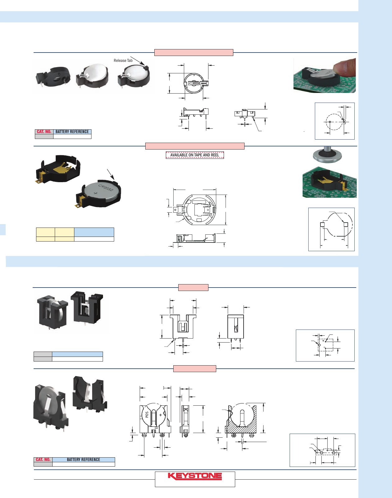 Coin Cell Holders 20mm Datasheet by Keystone Electronics DigiKey