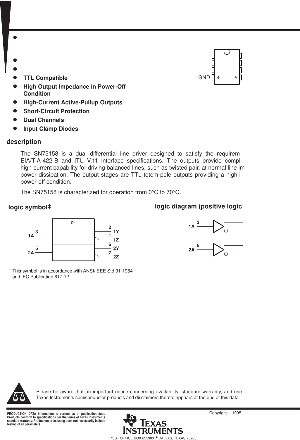 Texas Instrumentsが提供するSN75158のデータシート | DigiKey